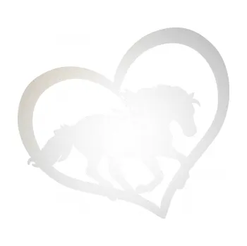 Samolepící dekorace SAMOLEPKA Kůň 087 pravá v srdíčku (82 - odrazková reflexní bílá) NA AUTO, NÁLEPKA, FÓLIE, POLEP, TUNING, VLASTNÍ TEXT, TISK, AUTOSAMOLEPKY.cz, POLEPY, OBRÁZEK, LOGO, SAMOLEPKY