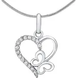 Stříbrný přívěsek srdce s motýlkem ZT54279