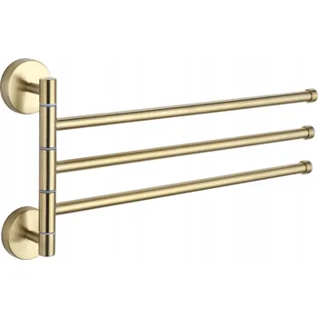 Držák na ručník Nástěnný věšák na ručníky MEXEN - 3 ramenný - zlatý, 7039243-50