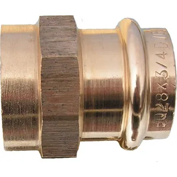 Fitinka EFFEBI - Itálie | lisovací bronzový nátrubek (hrdlo) FxFG s vnitřním závitem, PRESS, na měď trubky - 22x3/4" BP.8270