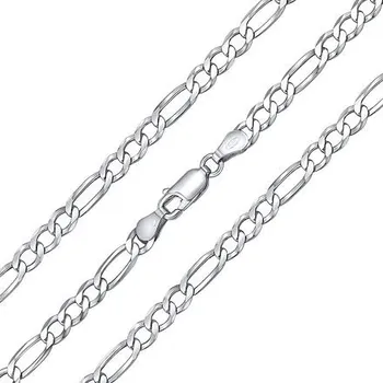 Řetízek Stříbrný náhrdelník FIGARO 3,7 mm - rhodiovaný varianta 60 cm TTT50FIGN-60 cm