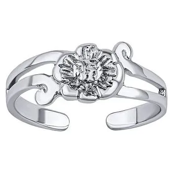 Prsten Otevřený stříbrný prsten na nohu květina Aiko PRM12178R