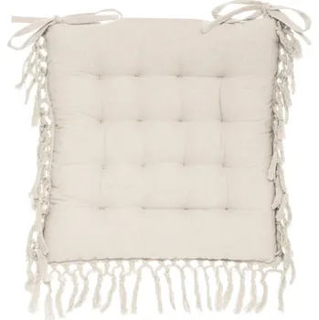 Podsedák Atmosphera Podsedák na židle s třásněmi, béžový, 40 x 40 cm,