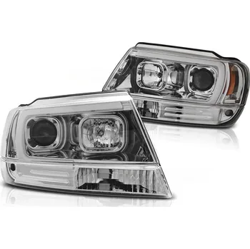 Přední světlomet Přední světla s LED tube Tuning Tec Chrysler Jeep Grand Cherokee 99-05 chrom