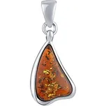 Originální stříbrný přívěsek s hnědým Jantarem AAJP364