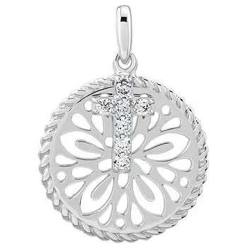 Přívěsek Stříbrný přívěsek Arba s křížkem a zirkony FW8112