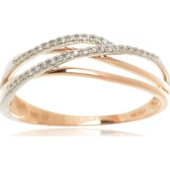 Prsten Dámský prsten z růžového zlata s diamanty BP0066F + DÁREK ZDARMA