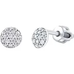 Náušnice pecky Emma z bílého zlata s čirými Brilliance Zirconia dámské i dětské SILVEGOB70414BDGW