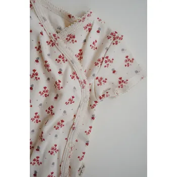 Kojenecký body Konges Slojd Konges Sløjd Zavinovací body s krátkým rukávem Vintage Floral Red Velikost: 6 měsíců Konges Sløjd Classic Newborn SS Body