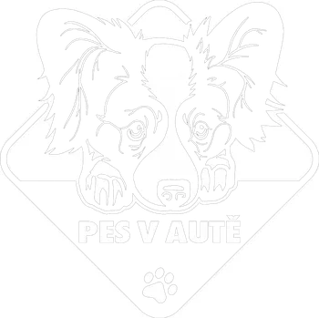 Samolepicí dekorace na vozidlo Pes v autě Papilon 2 samolepka na auto Světle zelená Velikost A