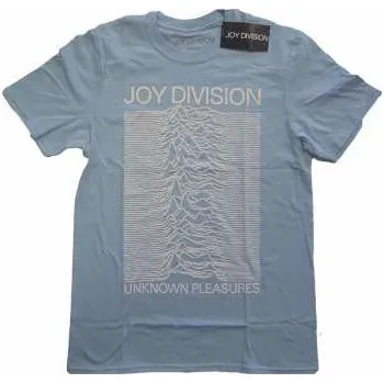 Merch Joy Division: Tričko Unknown Pleasures White On Blue S