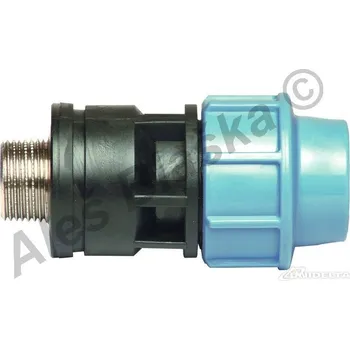 Vodovodní potrubí UNIDELTA S.p.A. - Itálie | PE (PP-S) spojka přechod vnější kovový závit na polyetylénové trubky (polyš) (svěrný plastový) - 63x2" UNI1035