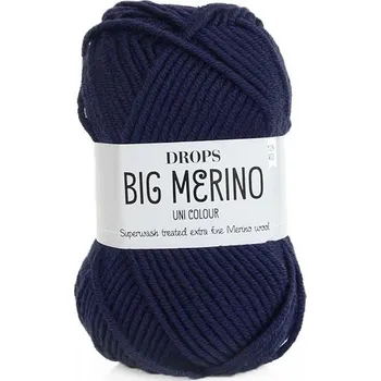 Příze Příze DROPS Big Merino uni color 17 - tmavá modrá
