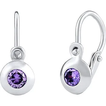 Náušnice Náušničky dětské barva fialová SILVEGOB31442-fialová