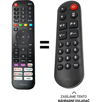 Dálkový ovladač Hisense EN2AG30H náhradní dálkový ovladač pro seniory