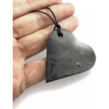Přívěsek Šungitový přívěsek srdce 4,3 x 3,9cm