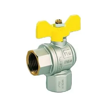 Ventil TIEMME - Itálie | Kulový kohout SQUADRA (ventil) rohový na plyn s motýlem FF (plynový) - 1/2"x1/2" TM2225G