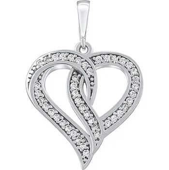 Přívěsek Stříbrný přívěsek srdce Catherine s Brilliance Zirconia PRGBR1140PS