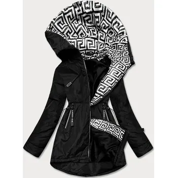 Černo-bílá dámská bunda pro přechodné období (B8037-1026) odstíny černé 46