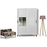 ASIR Šatní skříň PASIFIC 120 lesklá bílá