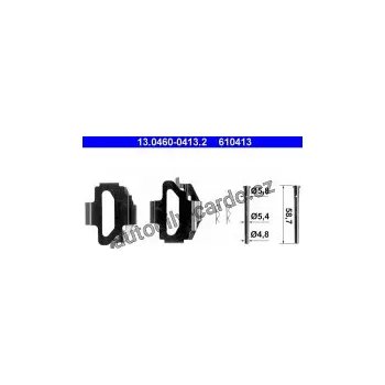 Přislušenství brzdového systému Sada příslušenství, obložení kotoučové brzdy ATE 13.0460-0413 (AT 610413)