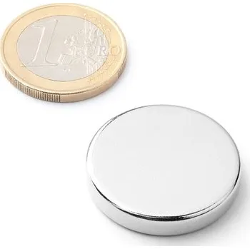 Dekorativní magnet Neodymový magnet kotouč Ø&nbsp;27&nbsp;mm, v.&nbsp;5&nbsp;mm, síla 11&nbsp;kg