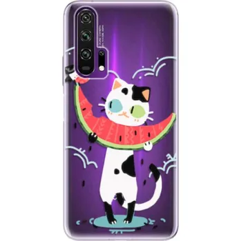 Telefonní příslušenství Odolné silikonové pouzdro iSaprio - Cat with melon - Honor 20 Pro