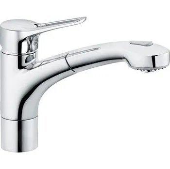 Vodovodní baterie KLUDI MX Dřezová baterie s vytahovací sprškou, chrom 399410562