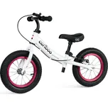 Dětské odrážedlo MOVINO Cariboo ADVENTURE s brzdou, nafukovací kola 12'', bílo-růžové