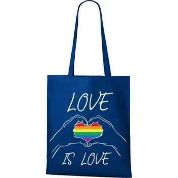 Plátěná taška Love is love, Barva Modrá, Velikost 40×45 cm, Canvas Nákupní taška 1106