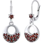 Stříbrné náušnice s pravými granáty