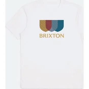 Pánské tričko BRIXTON triko - Alton Stripe S/S Stt White (WHITE)