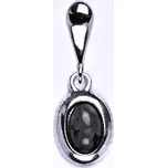 Zlatý přívěsek, bílé i žluté zlato , přírodní Obsidián 6x4 - P 1353/22