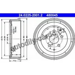 Brzdový buben ATE 24.0225-2001 (AT 480045) - VW