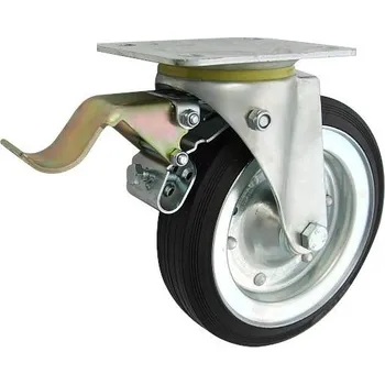 Pojezdové kolečko Pryžové kolo 200 mm otočná vidlice s deskou