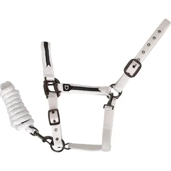 EQUESTRO Set ohlávky s vodítkem Elegance Equestro, bílý FULL