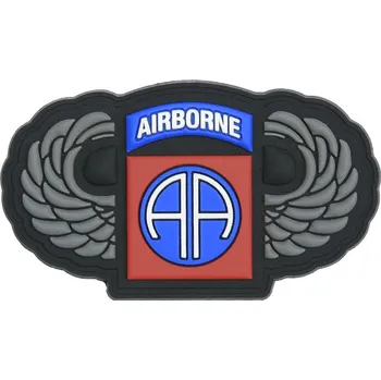 Nášivka 101 INC PVC 3D nášivka "82nd Airborne silver wings"