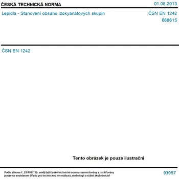 ČSN EN 1242 - Lepidla - Stanovení obsahu izokyanátových skupin - Tisk