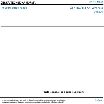 ČSN IEC 618 +A1 Změna 2 - Indukční děliče napětí - Tisk