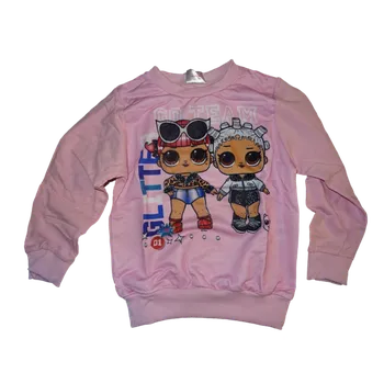 Dívčí mikina Dívčí růžová mikina s panenkami LOT Go Team 128