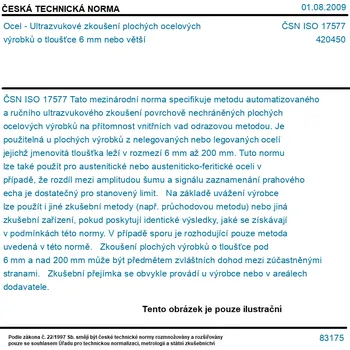 ČSN ISO 17577 - Ocel - Ultrazvukové zkoušení plochých ocelových výrobků o tloušťce 6 mm nebo větší - Tisk