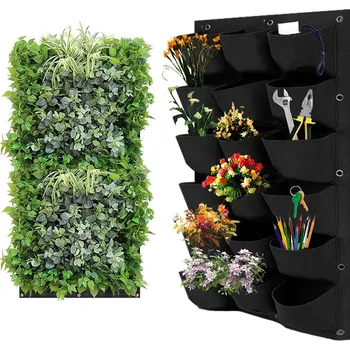 18 kapes, nástěnná taška, květináč na rostliny (Vertikální nástěnné kapsy pro rostliny)