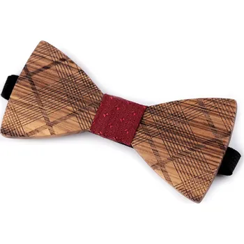 Dřevěný motýlek, barva 16 hnědá přírodní bordó