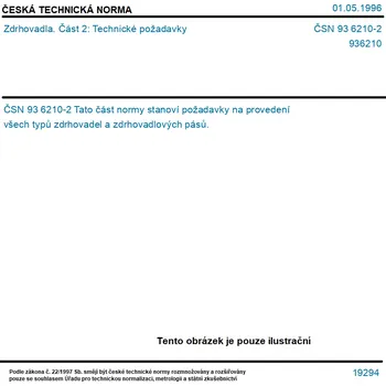 ČSN 93 6210-2 - Zdrhovadla. Část 2: Technické požadavky - Tisk
