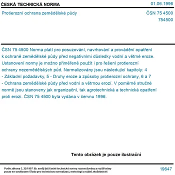 ČSN 75 4500 - Protierozní ochrana zemědělské půdy - Tisk