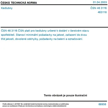 ČSN 46 3116 - Kedlubny - Tisk