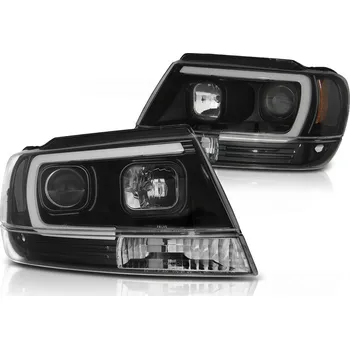 Přední světlomet Přední světla s LED tube Tuning Tec Chrysler Jeep Grand Cherokee 99-05 černé