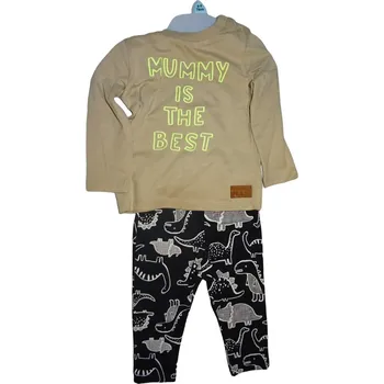 Chlapecké pyžamo Chlapecké bavlněné hnědé pyžamo Mummy is the best 80
