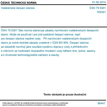 ČSN 75 5301 - Vodárenské čerpací stanice - Tisk