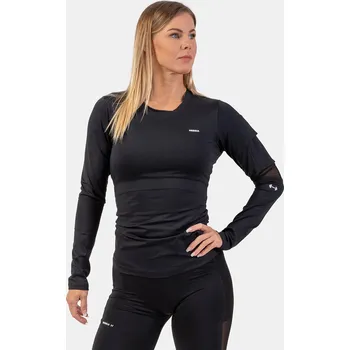 Dámské tričko Nebbia Funkční tričko Smart Pocket s dlouhým rukávem 418 černá S